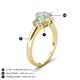 4 - Gemma 8x6 mm Oval Cut Opal and Lab Grown Diamond Trellis Three Stone Engagement Ring 