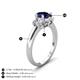 4 - Gemma 8x6 mm Oval Cut Blue Sapphire and Lab Grown Diamond Trellis Three Stone Engagement Ring 