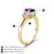 4 - Gemma 8x6 mm Oval Cut Amethyst and Lab Grown Diamond Trellis Three Stone Engagement Ring 