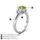 4 - Gemma 8x6 mm Oval Cut Peridot and Lab Grown Diamond Trellis Three Stone Engagement Ring 