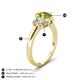 4 - Gemma 8x6 mm Oval Cut Peridot and Lab Grown Diamond Trellis Three Stone Engagement Ring 