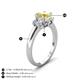 4 - Gemma 8x6 mm Oval Cut Yellow Sapphire and Lab Grown Diamond Trellis Three Stone Engagement Ring 