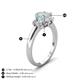 4 - Gemma 8x6 mm Oval Cut Opal and Lab Grown Diamond Trellis Three Stone Engagement Ring 