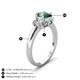 4 - Gemma 8x6 mm Oval Cut Lab Created Alexandrite and Lab Grown Diamond Trellis Three Stone Engagement Ring 