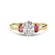 1 - Gemma 1.86 ctw IGI Certified Lab Grown Diamond Oval Cut (8x6 mm) and Pink Tourmaline Trellis Three Stone Engagement Ring 