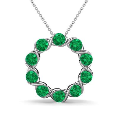 Betty ctw Round Emerald Open Circle Pendant