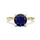 1 - Morgan 2.65 ctw Center Created Blue Sapphire with Prong Studded Natural Diamond Solitaire Plus Engagement Ring 