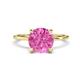 1 - Morgan 2.65 ctw Center Created Pink Sapphire with Prong Studded Natural Diamond Solitaire Plus Engagement Ring 