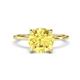 1 - Morgan 2.65 ctw Center Created Yellow Sapphire with Prong Studded Natural Diamond Solitaire Plus Engagement Ring 