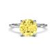 1 - Morgan 2.65 ctw Center Created Yellow Sapphire with Prong Studded Natural Diamond Solitaire Plus Engagement Ring 