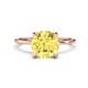 1 - Morgan 2.65 ctw Center Created Yellow Sapphire with Prong Studded Natural Diamond Solitaire Plus Engagement Ring 