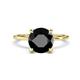 1 - Morgan 3.15 ctw Center Black Diamond with Prong Studded Natural Diamond Solitaire Plus Engagement Ring 