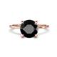 1 - Morgan 3.15 ctw Center Black Diamond with Prong Studded Natural Diamond Solitaire Plus Engagement Ring 