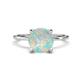 1 - Morgan 1.55 ctw Center Opal with Prong Studded Natural Diamond Solitaire Plus Engagement Ring 