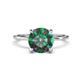 1 - Morgan 2.40 ctw Center Created Alexandrite with Prong Studded Natural Diamond Solitaire Plus Engagement Ring 