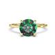 1 - Morgan 2.40 ctw Center Created Alexandrite with Prong Studded Natural Diamond Solitaire Plus Engagement Ring 