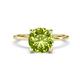 1 - Morgan 1.95 ctw Center Peridot with Prong Studded Natural Diamond Solitaire Plus Engagement Ring 