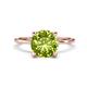 1 - Morgan 1.95 ctw Center Peridot with Prong Studded Natural Diamond Solitaire Plus Engagement Ring 