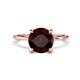 1 - Morgan 2.41 ctw Center Red Garnet with Prong Studded Natural Diamond Solitaire Plus Engagement Ring 