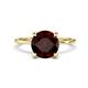 1 - Morgan 2.41 ctw Center Red Garnet with Prong Studded Natural Diamond Solitaire Plus Engagement Ring 