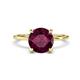 1 - Morgan 2.41 ctw Center Rhodolite Garnet with Prong Studded Natural Diamond Solitaire Plus Engagement Ring 