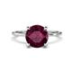 1 - Morgan 2.41 ctw Center Rhodolite Garnet with Prong Studded Natural Diamond Solitaire Plus Engagement Ring 