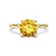 1 - Morgan 2.05 ctw Center Citrine with Prong Studded Natural Diamond Solitaire Plus Engagement Ring 