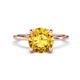 1 - Morgan 2.05 ctw Center Citrine with Prong Studded Natural Diamond Solitaire Plus Engagement Ring 