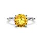 1 - Morgan 2.05 ctw Center Citrine with Prong Studded Natural Diamond Solitaire Plus Engagement Ring 