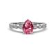 1 - Renea 0.92 ctw Pink Tourmaline Pear Shape (8x5 mm) With accented Diamonds Engagement Ring 