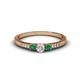 1 - Tresu Diamond and Emerald Three Stone Engagement Ring 