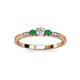 4 - Tresu Diamond and Emerald Three Stone Engagement Ring 