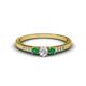 1 - Tresu Diamond and Emerald Three Stone Engagement Ring 