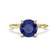 1 - Morgan 1.30 ctw Center Iolite with Prong Studded Natural Diamond Solitaire Plus Engagement Ring 