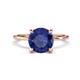 1 - Morgan 1.30 ctw Center Iolite with Prong Studded Natural Diamond Solitaire Plus Engagement Ring 