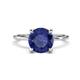 1 - Morgan 1.30 ctw Center Iolite with Prong Studded Natural Diamond Solitaire Plus Engagement Ring 