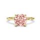 1 - Morgan 1.35 ctw Center Morganite with Prong Studded Natural Diamond Solitaire Plus Engagement Ring 