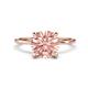 1 - Morgan 1.35 ctw Center Morganite with Prong Studded Natural Diamond Solitaire Plus Engagement Ring 