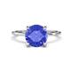 1 - Morgan 1.33 ctw Center Tanzanite with Prong Studded Natural Diamond Solitaire Plus Engagement Ring 