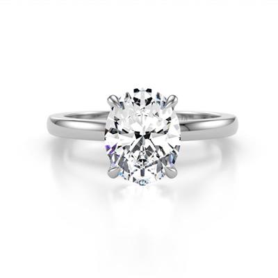 Abena ctw IGI Certified Lab Grown Diamond Oval Shape x with Prong Studded Natural Diamond Solitaire Plus Engagement Ring