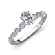 3 - Renea 0.92 ctw GIA Certified Natural Diamond Oval Cut (7x5 mm) With accented Diamonds Engagement Ring 