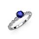4 - Renea 0.87 ctw Blue Sapphire (5.80 mm) with accented Diamonds Engagement Ring 