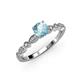 4 - Renea 0.82 ctw Aquamarine (5.80 mm) with accented Diamonds Engagement Ring 