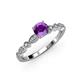 4 - Renea 0.82 ctw Amethyst (5.80 mm) with accented Diamonds Engagement Ring 