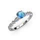 4 - Renea 0.90 ctw Blue Topaz (5.80 mm) with accented Diamonds Engagement Ring 
