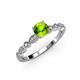 4 - Renea 0.87 ctw Peridot (5.80 mm) with accented Diamonds Engagement Ring 