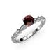 4 - Renea 0.89 ctw Red Garnet (5.80 mm) with accented Diamonds Engagement Ring 