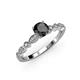 4 - Renea 1.05 ctw Black Diamond (5.80 mm) with accented Diamonds Engagement Ring 