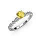 4 - Renea 0.87 ctw Yellow Sapphire (5.80 mm) with accented Diamonds Engagement Ring 