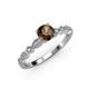 4 - Renea 0.82 ctw Smoky Quartz (5.80 mm) with accented Diamonds Engagement Ring 